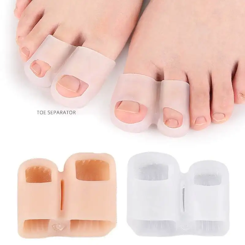 1/2Pairs Toe Separator Hammer Toe Corrector Bunion Protector Silicone Gel Bunion Protector Bunion Protector Fingers Splint 2