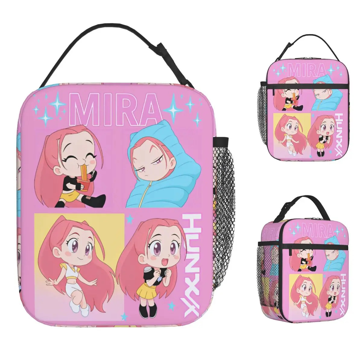 

Demon Hunters Animation Lunch Bag Huntrix Saja Boys Outdoor Picnic Lunch Box For Men Tote Food Bags Oxford Zipper Cooler Bag