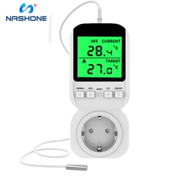 Nashone Thermostat Outlet Plug, Heating Cooling Temperature Controller Outlet 220Vfor Reptile Terrarium Greenhouse Heater Cooler