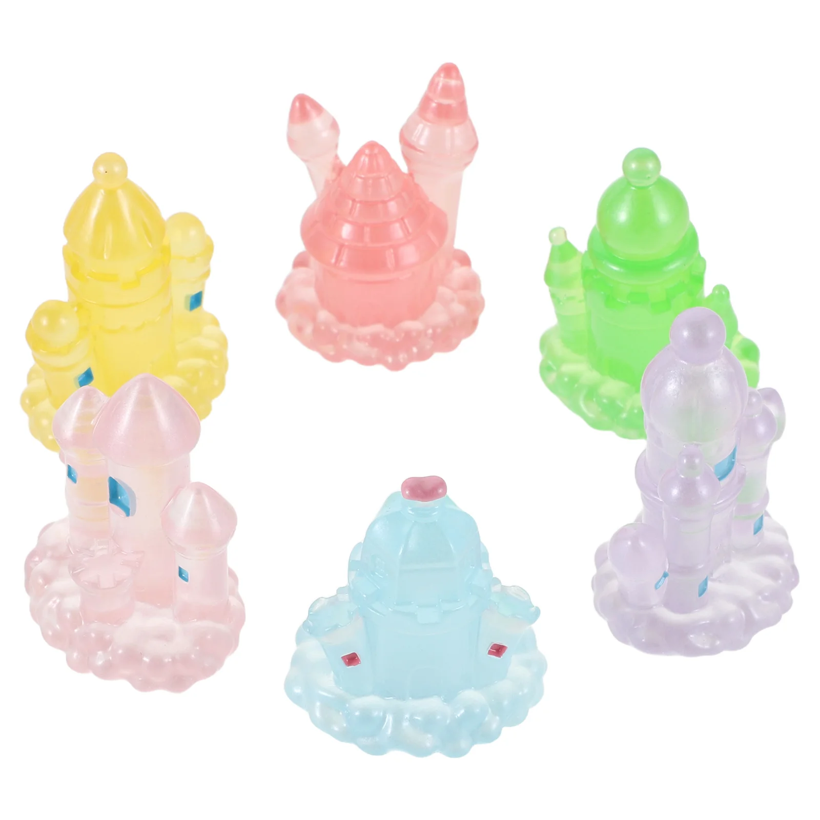 

6 Pcs Trinkets Luminous Desktop Ornaments Resin Automotive Interior Decoration Parts
