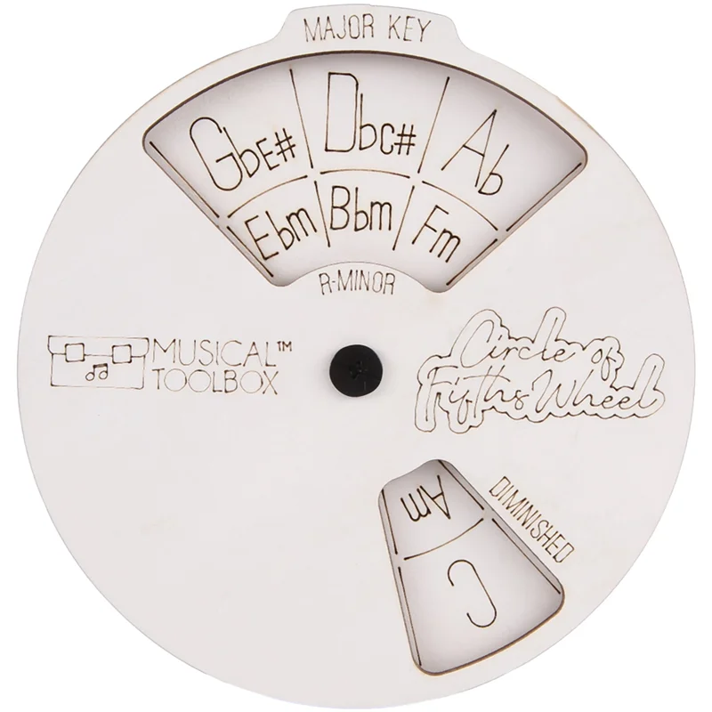 1 Piece Melody Tool, Circle Of Fifths For Musicians, To Readily Find Chord Combinations. (White) Wooden Melody Wheel - view 2