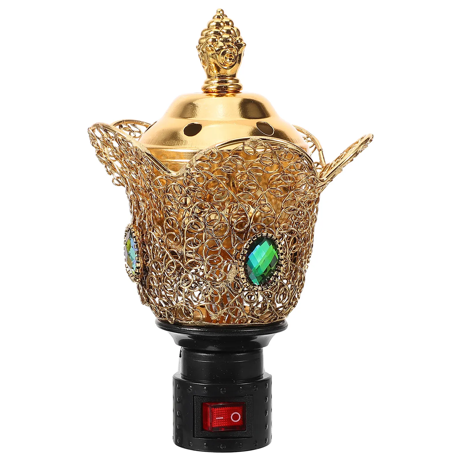 

Electric Incense Burner Golden Arab Censer Home Decor Stove Centerpiece Middle East Design Practical Texture Resistance