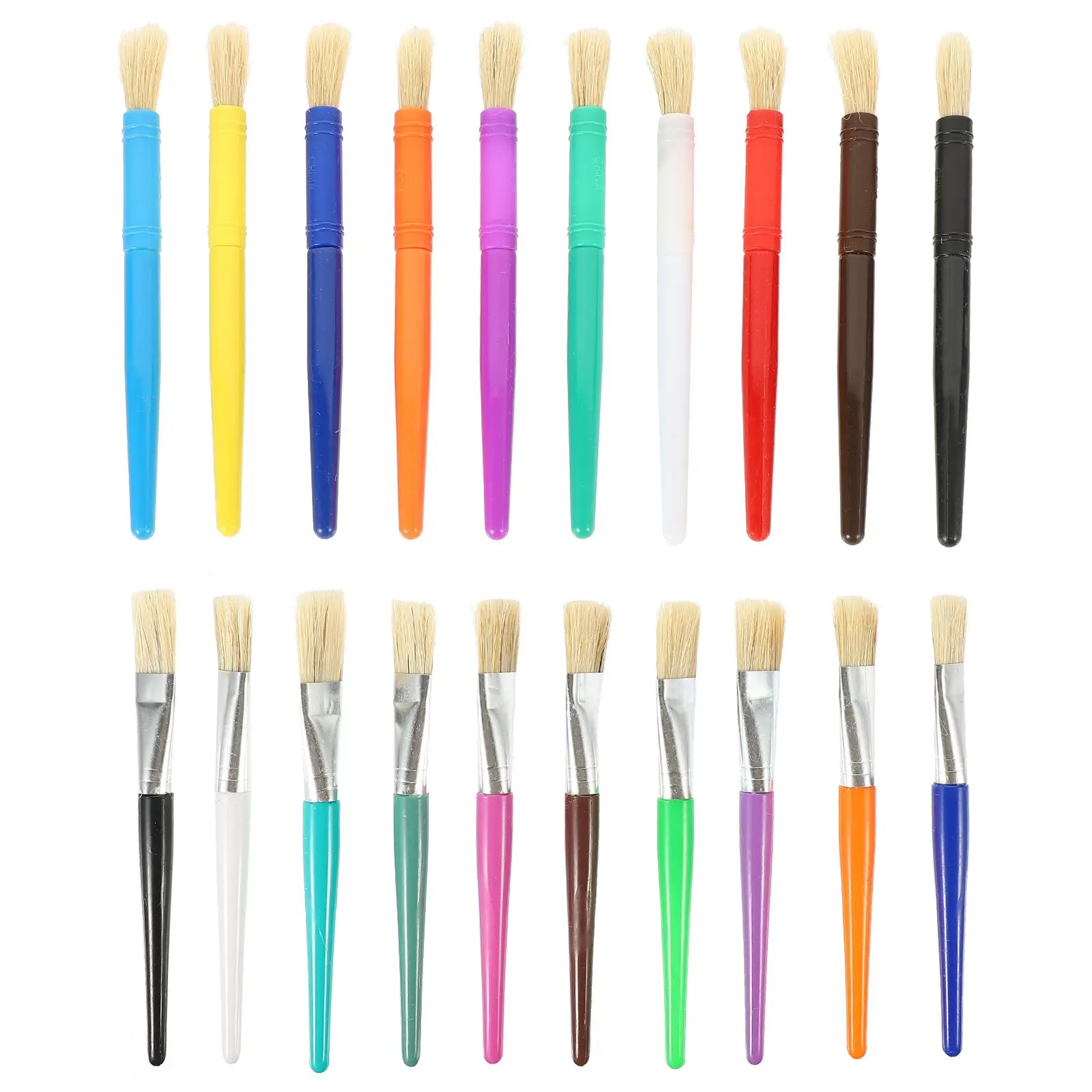 20 Pcs Oil Painting Brush Set For Acrylic Brushes Painted Watercolor Plastic Artist Child