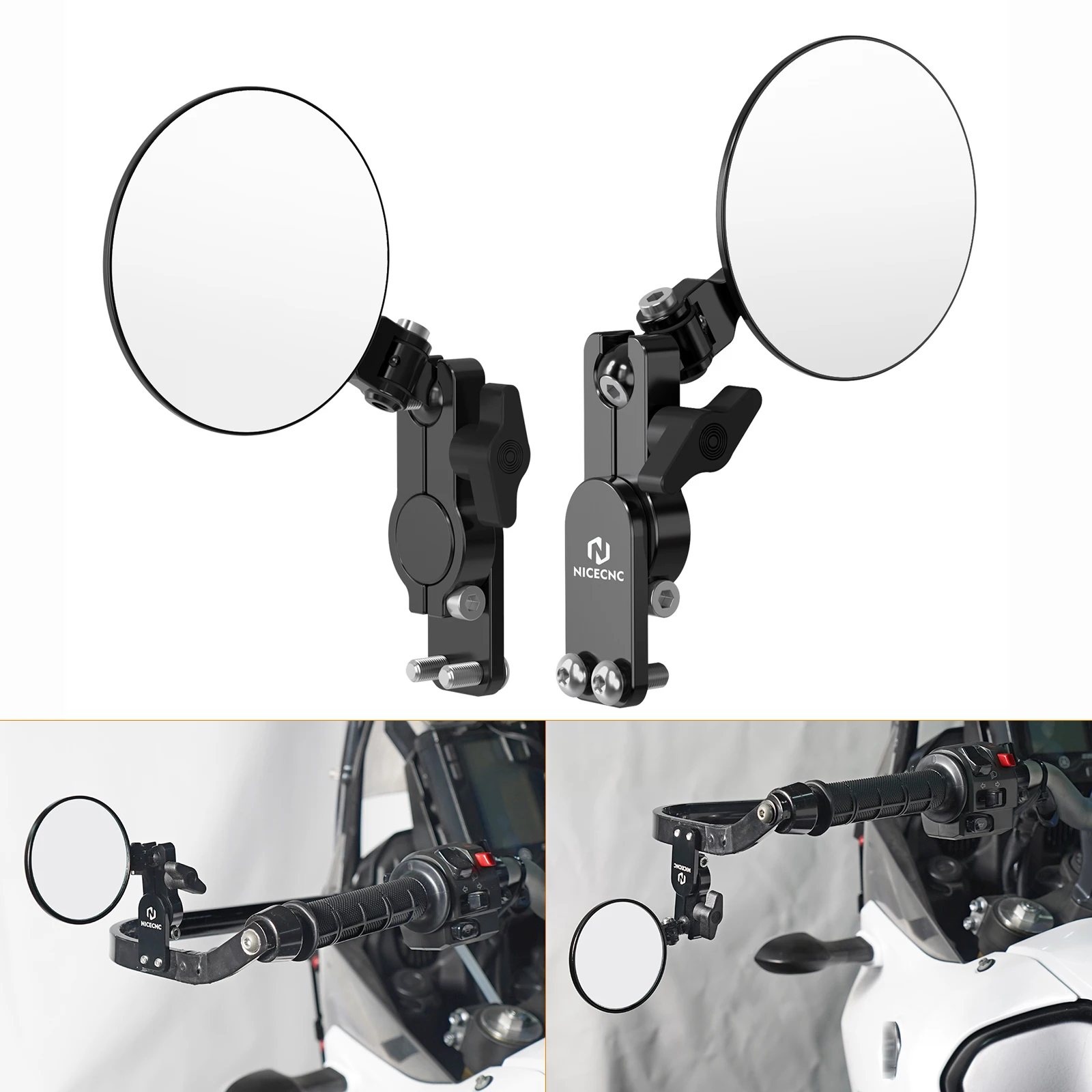 

Motorcycle Quick Flip Mirrors for KTM 125 200 250 300 350 450 500 530 EXC EXCF XC XCF XCW XCFW Six days TPI Rearview Mirrors