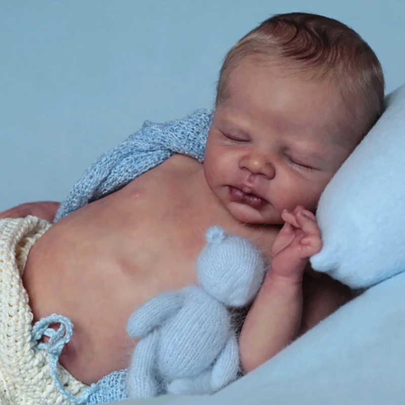 16inch Reborn Doll Kit Zendric Newborn Baby Size Unfinished Doll Parts with Body Kit Bebe Reborn