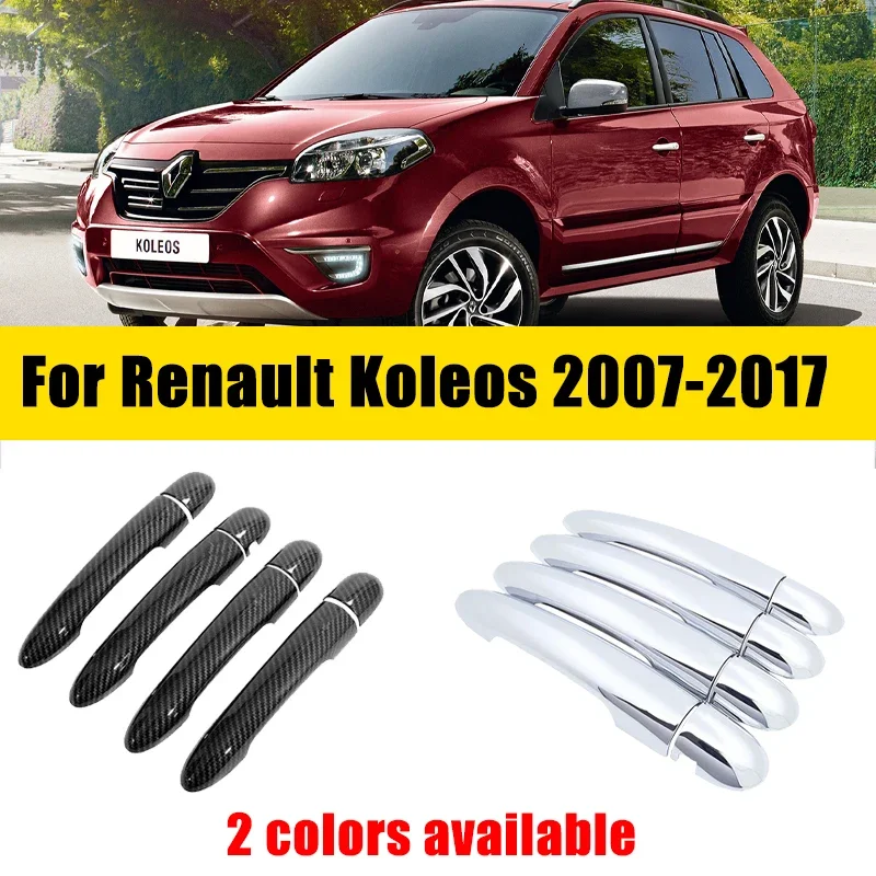 Door Handle Cover Trim Chrome For Renault Koleos Samsung QM5 I MK1 2007-2017 2008 Chrome Anti-scratch Luxurious Car Accessories