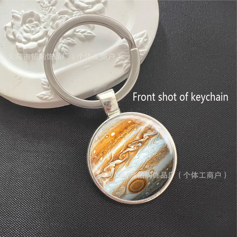 keychain venus Moon Jupiter Earth Saturn Mars Mercury Venus Neptune Double Side Glass Ball Keyring Planet Galaxy Keychain