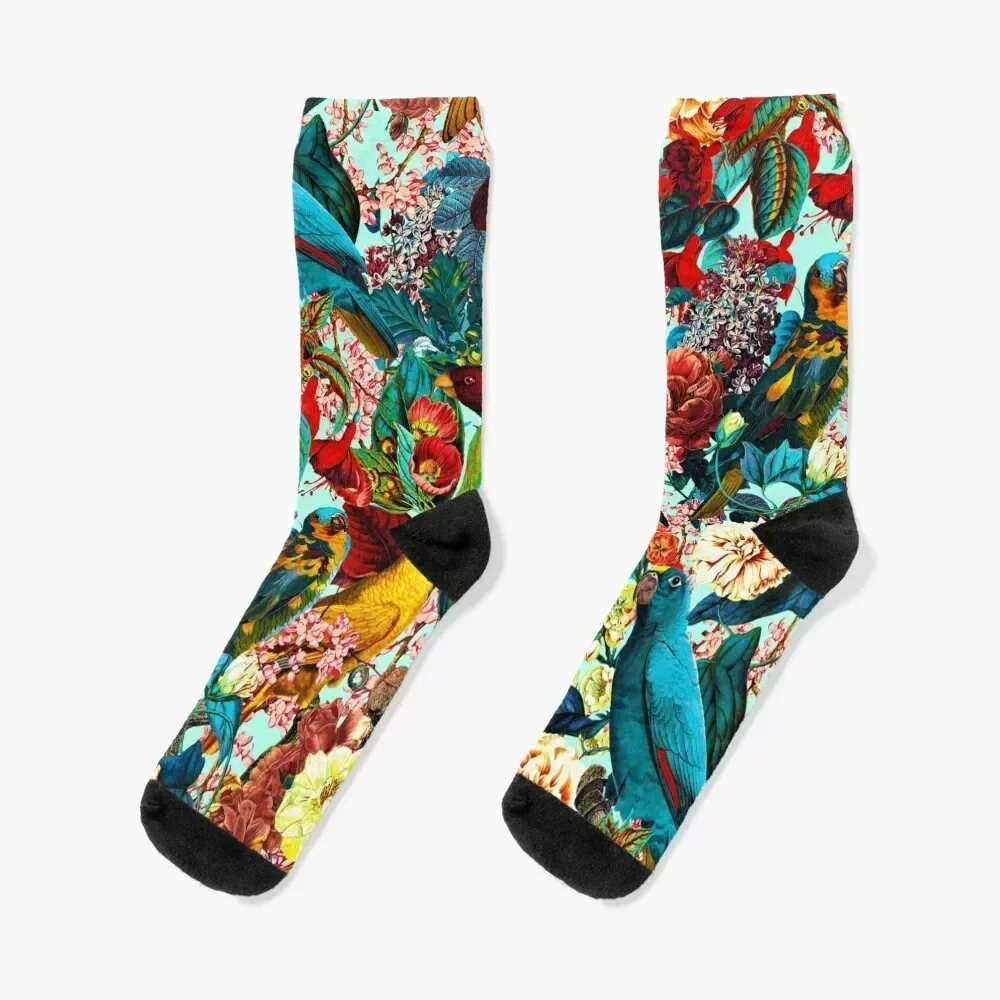 FLORAL AND BIRDS XV Socks hiphop Novelties sport Socks For Men Women's