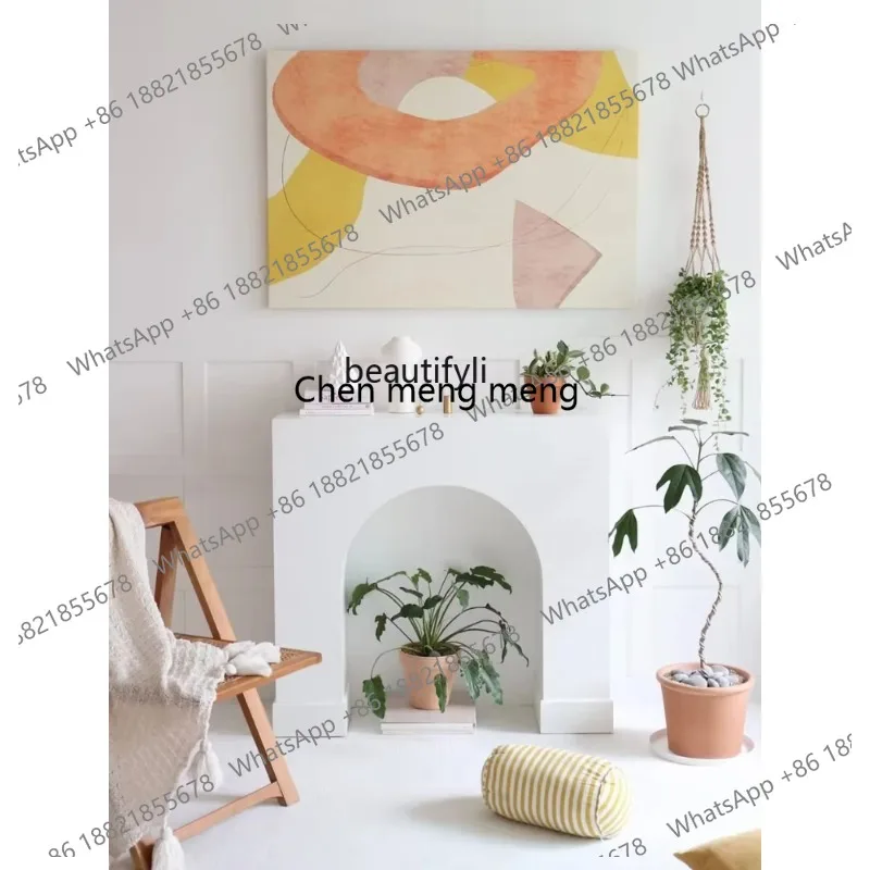 new Yj-Korean-Style Fireplace Wall Cabinet, Lobby Entrance Cabinet, Display Shelf, Small Apartment Art ss 26