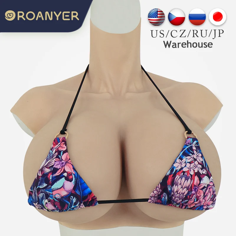 ROANYER Realistic Silicone Breast Forms Fake Boobs For Crossdressing Drag Queen Shemale Crossdresser Transgender C D E G H Cup