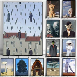Rene Magritte Canvas Painting Surrealism Classic Artwork Reproduction Posters and Print Wall Art Picture for Living Room Decor