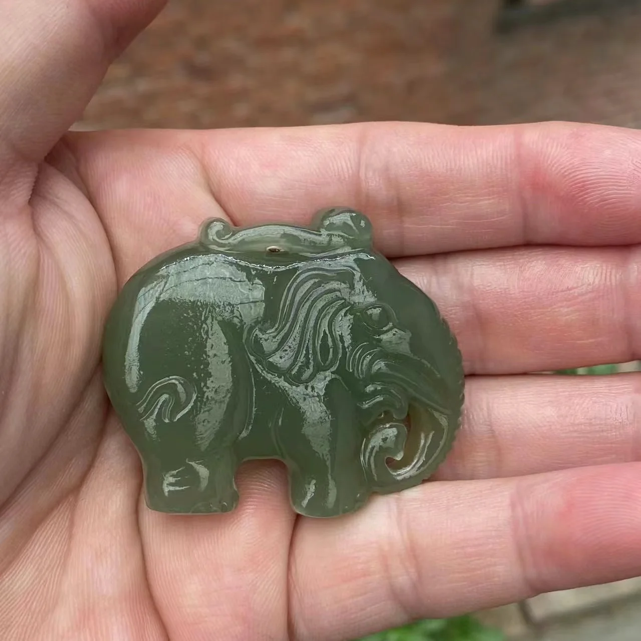 Natural 100% real green jade pendant necklace hand-carved elephant necklaces pendants jadeite jade jewelry Bless peace