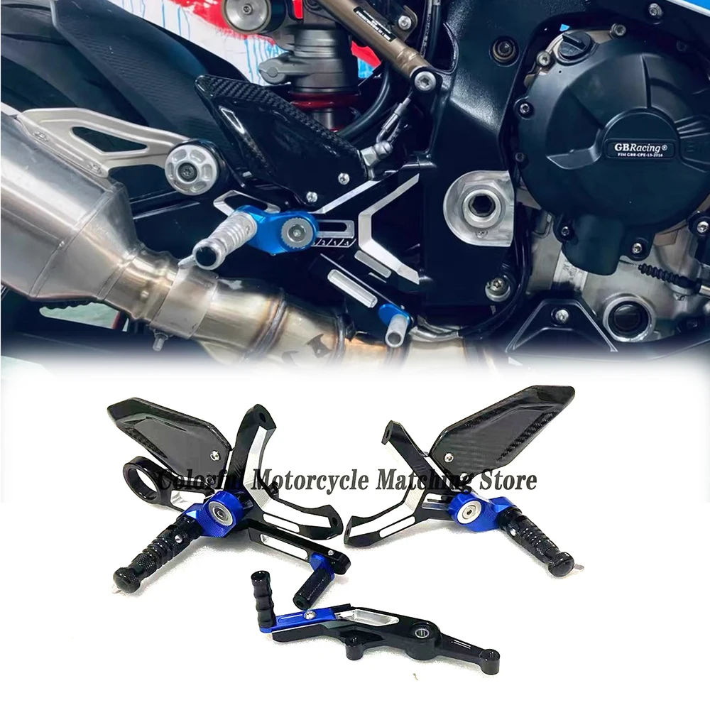 Motorcycle Adjustable Rear Set Foot Pegs Pedal Footrest Rearset For BMW S1000RR 2019-2024 / M1000RR 2021-2024