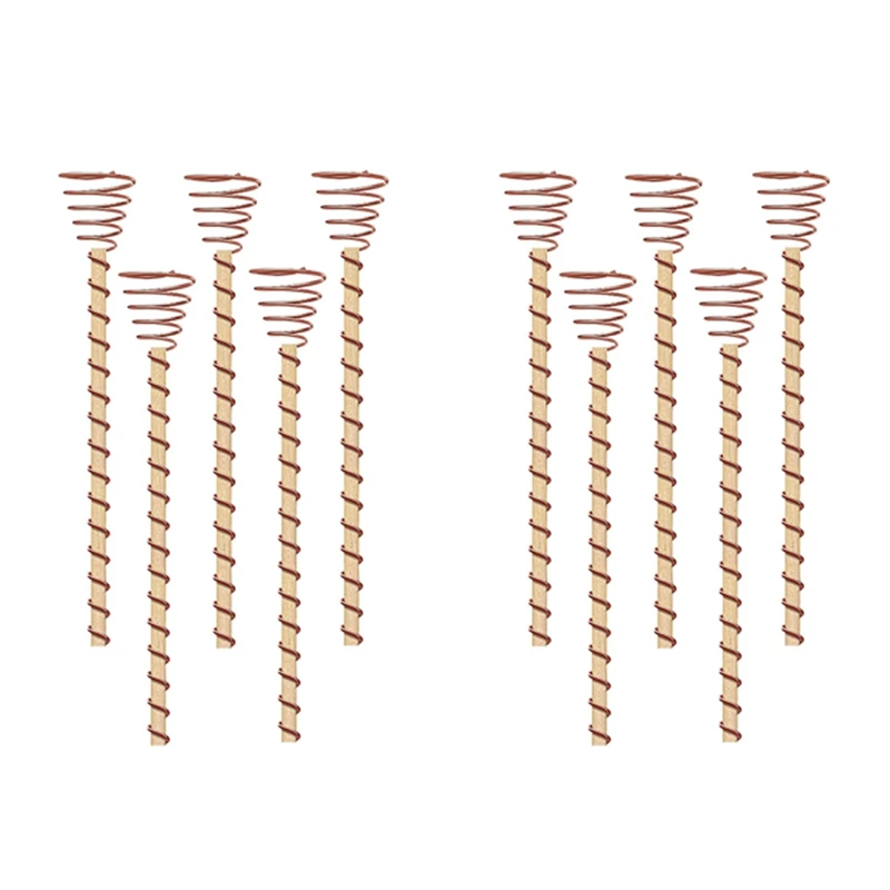 10PCS Electroculture Plant Stakes Long Copper Plant Garden Stakes Electroculture Copper Coil Antennas For Growing Garden Promoti