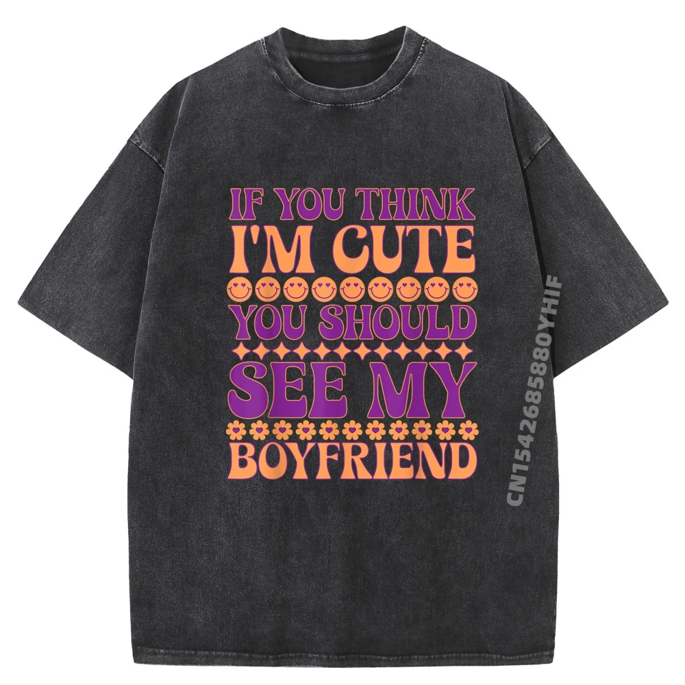 

Если вы думаете, я милые топы, футболки, новейшая мужская футболка для отдыха, футболки с нормальным рисунком, мужская потертая одежда большого размера