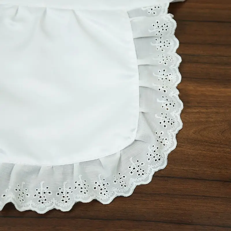 Fashion Lace Woman Lolita Maid Apron Short Half Waist  Sexy Female Cafe Kitchen Cooking Florist Beauty Restaurants Pinafore Home