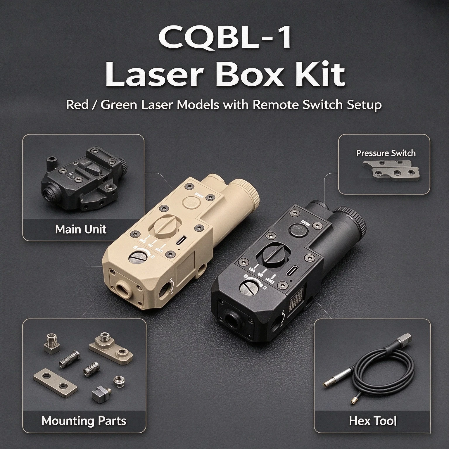 20mm Rail Mount CQBL-1 Decor Indicator, Dual Switch Control Red Green Beam Ornament