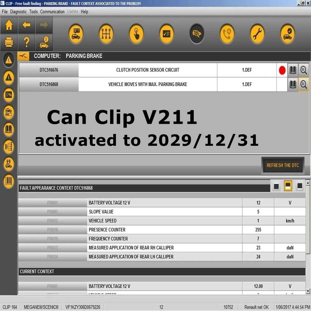 Latest Can Clip V212 For Renault OBD2 Diagnostic Software Can Clip V205+Reprog V191+Pin Extractor V2 Update Data to 2020