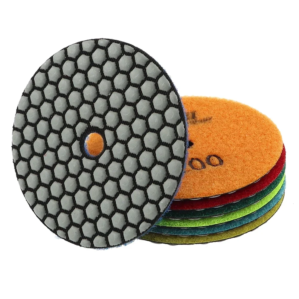 7PCS/Set  Sharp 4 Inch  100mm Dry Polishing Pad Diamond Flexible Polishing Pads For Granite Marble Stone Concrete