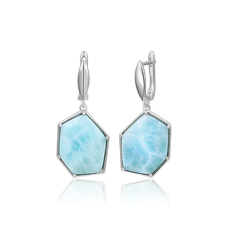 

XYOP's new product - Geometric Larimar 925 Sterling Silver Women's Natural Precious Earrings