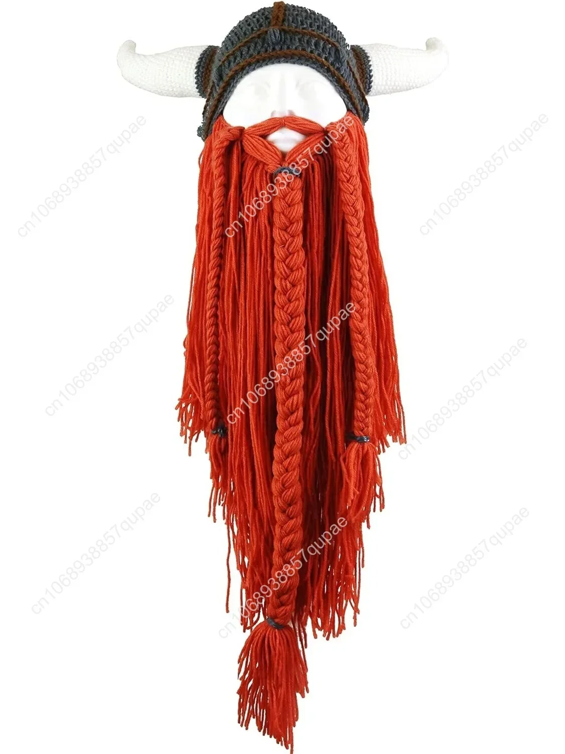 

Mens Head Barbarian Vagabond Beanie Original Foldaway Beard Hats Viking Horns Bearded Caps