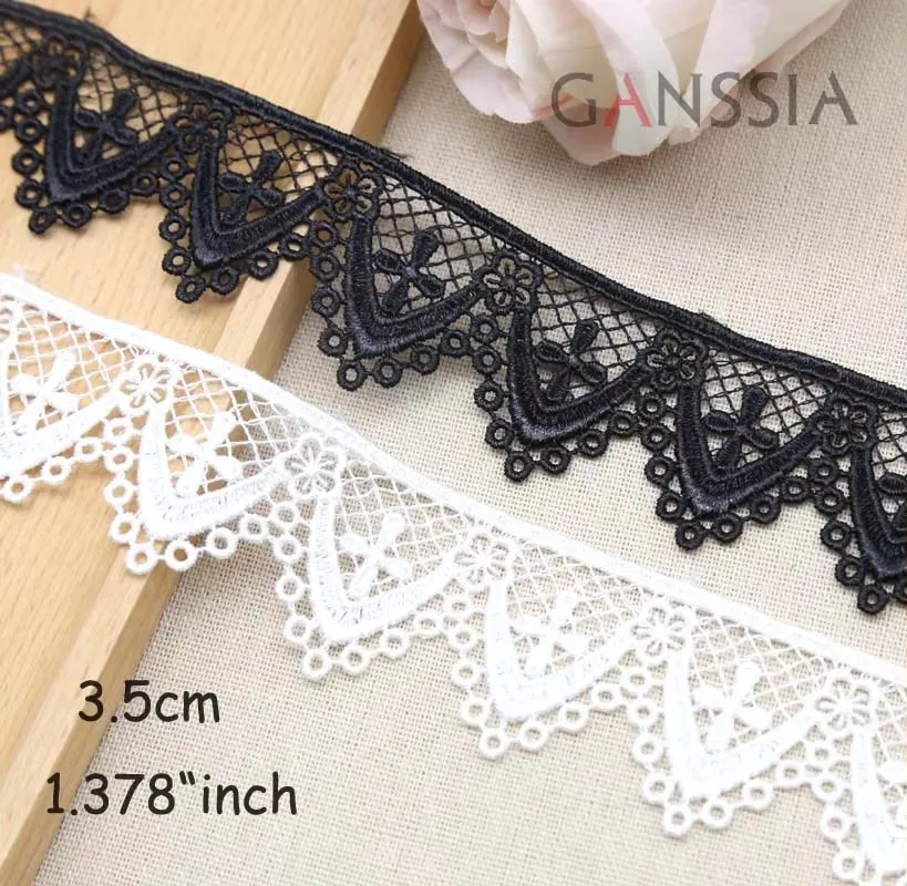 Width:3.5cm (1.4 Inch) Vintage Water Soluble Lace Embroidered Mesh Lace for Garment Trimming Lace for DIY(ss-639)