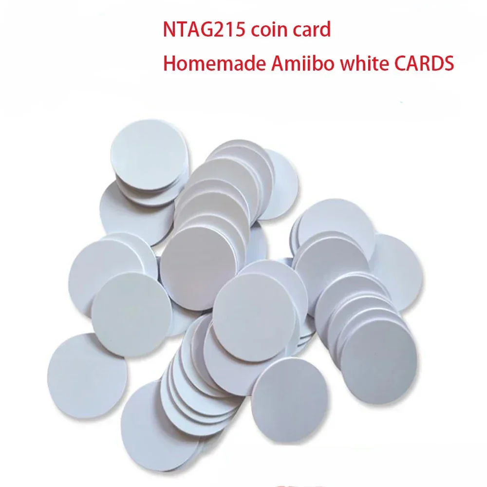 50/100pcs NTAG215 NFC Coin Tags 13.56MHz RFID Stickers 25mm Rewritable  TagMo Switch Mobile Phones UID Clone Adhesive Bulk Lot