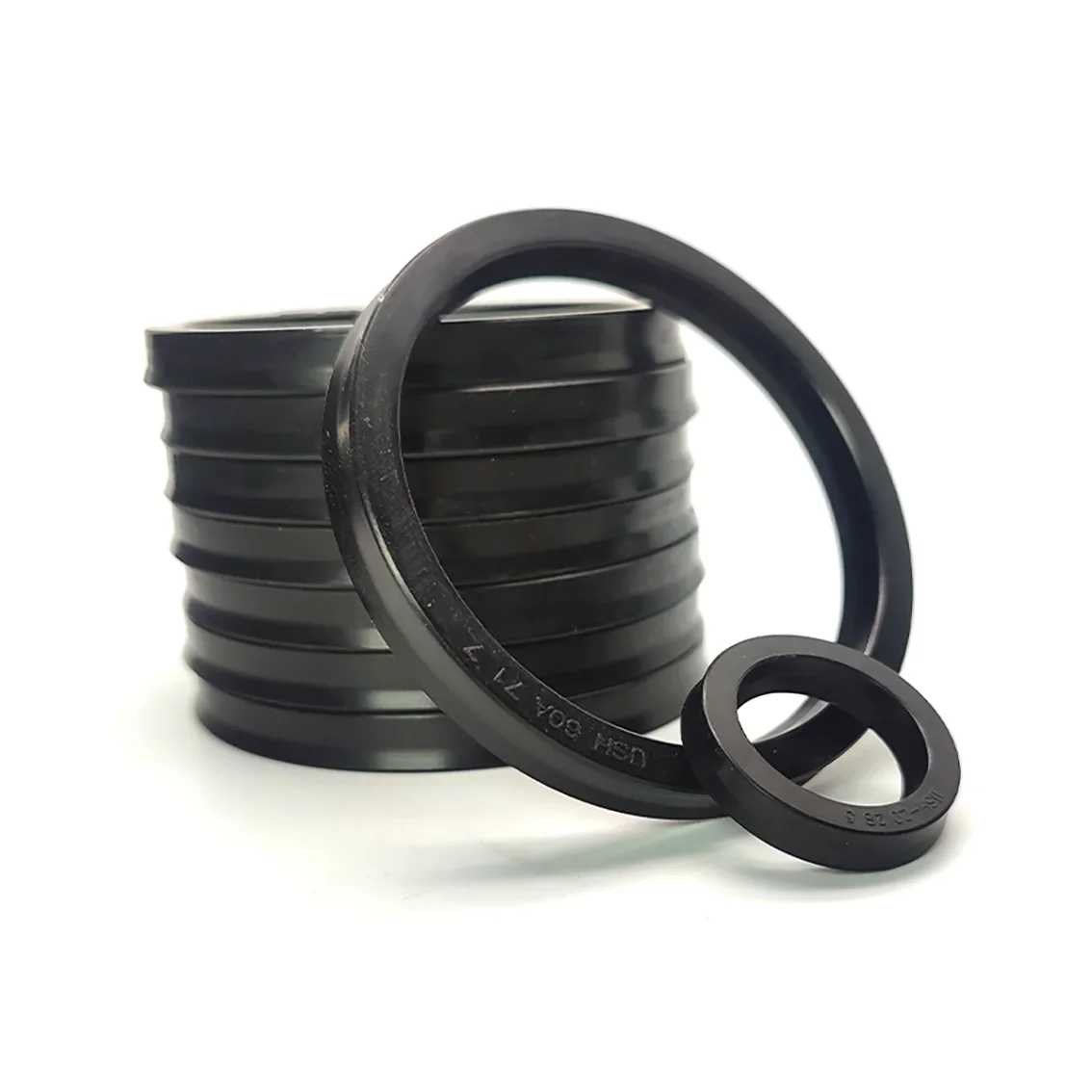 2PCS 6mm 30-80mm Black USH Hydraulic Cylinder Oil Sealing Ring UN/USH/U/Y-shaped Universal Sealing Ring Gasket For Shaft Hole