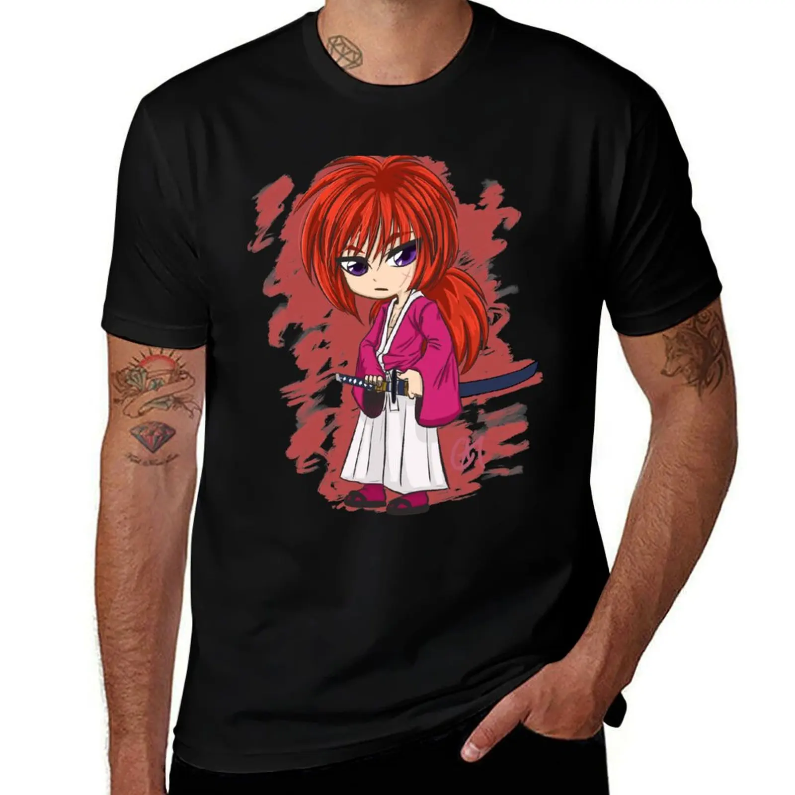 Rurouni Kenshin - Kenshin Himura T-Shirt Daily Casual Short Sleeve Tee Shirt T-Shirt