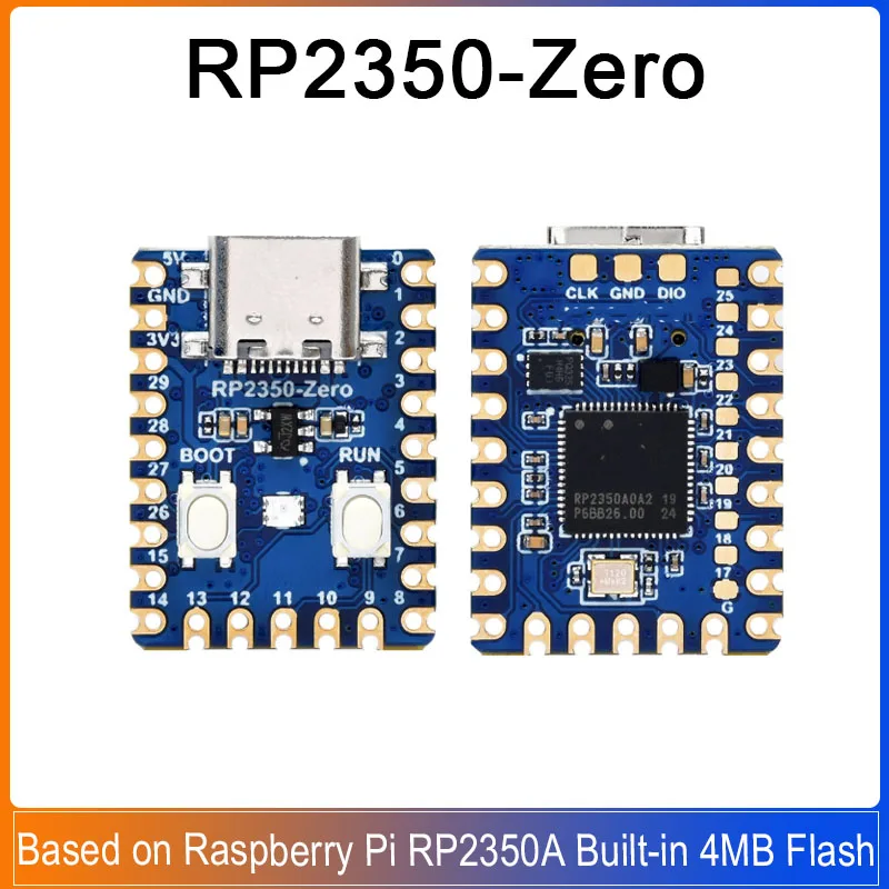 

RP2350-Zero Mini Development Board RP2350 Based on Raspberry Pi RP2350A Dual-Core Built-in 520KB SRAM 4MB Flash Type-c USB