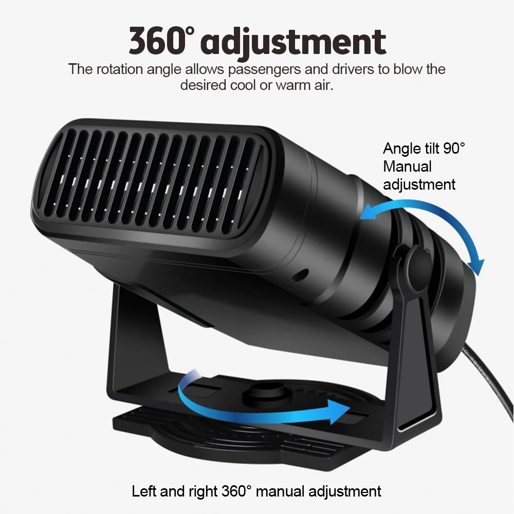 Car Heating Fan 120W/200W Electric Cooling 360 Degree Rotation Auto Heater 12V/24V Auto Interior Accessories