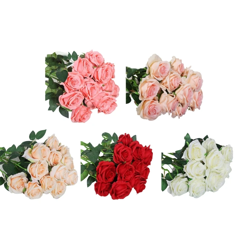 

12Pcs Artificial Rose Flower Simulation Bouquets for Kitchen Garden Decoration