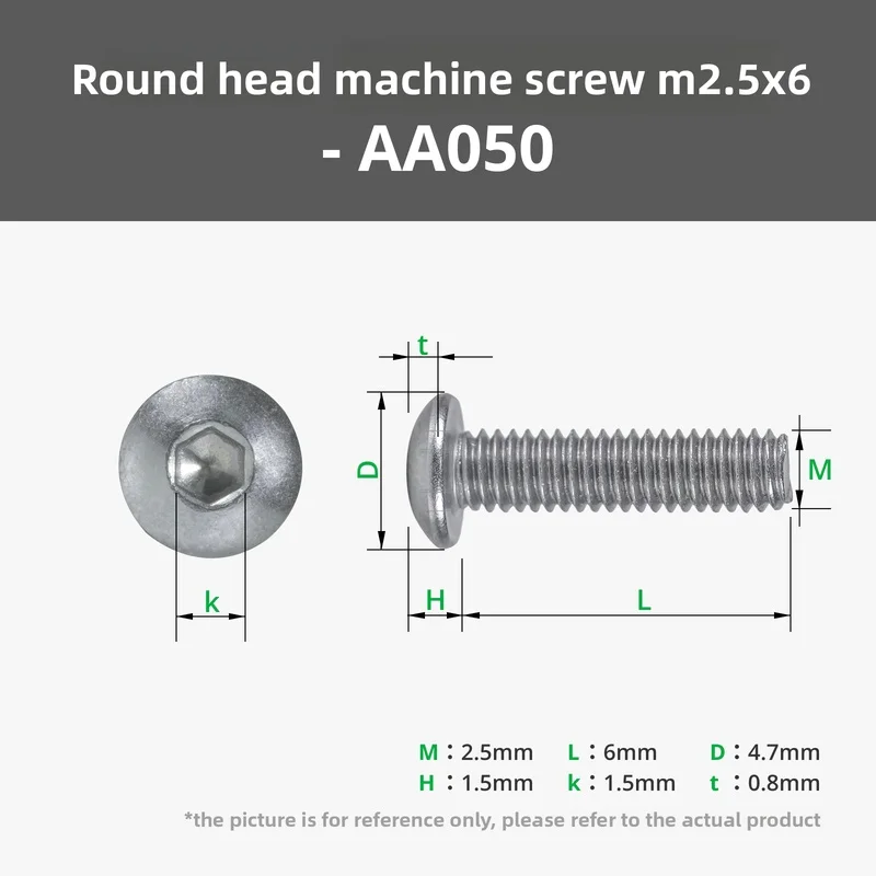 Original brand new M2.5x6 semi-round head machine thread screw for Bambu lab 3D printing model special standard parts