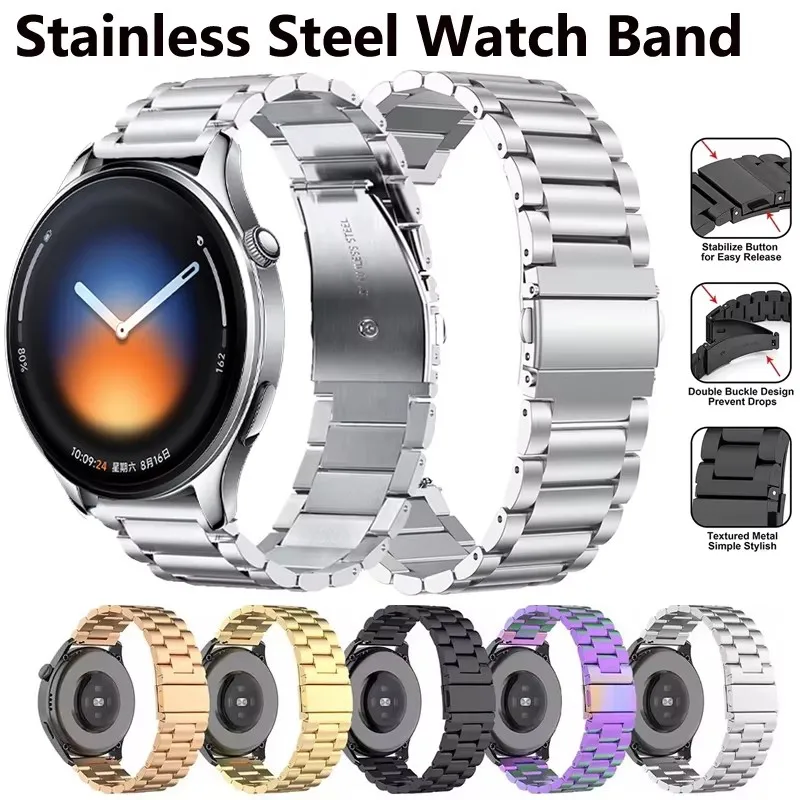 Fashion Stainless Steel Strap For Xiaomi Watch 5 Metal Band 22 18mm For Xiaomi Watch S4 S3 S2 S1 Pro/2 Pro/Mi Color 2/S4 41mm