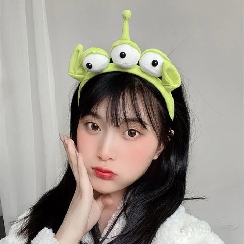 Green Headband Alien Cosplay Costume Accessories Anime Three-eyes Monster Hair Bands Cute Funny Cartoon Hairbands Girl Women