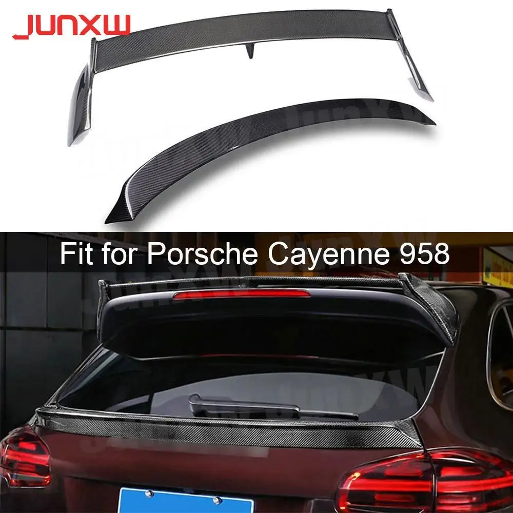 Carbon Fiber Rear Roof Spoiler Middle Wings Fit for Porsche Cayenne 958 SUV 4 Door GTS S Sport 2015 2016 2017