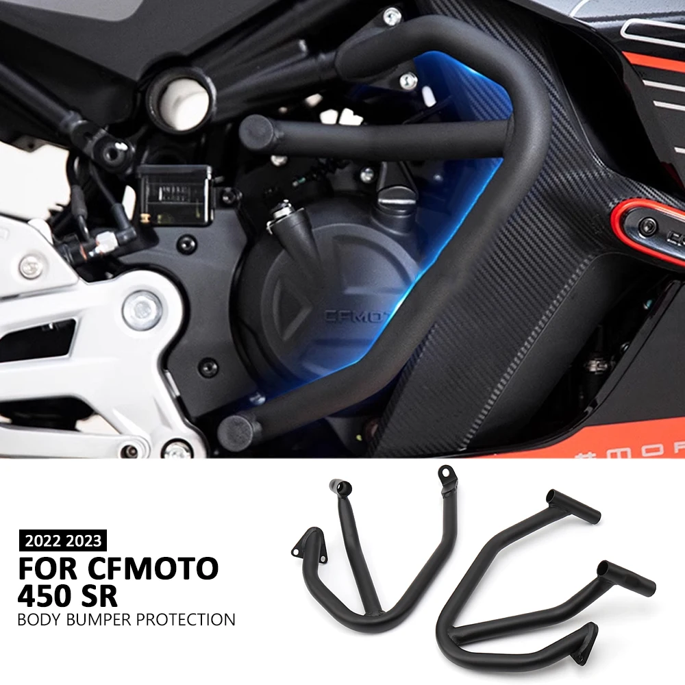 

Motorcycle Engine Guard Highway Crash Bar Body Protection Bumper Black For CFMOTO 450SR 450 SR 450sr 450 sr 2022 2023