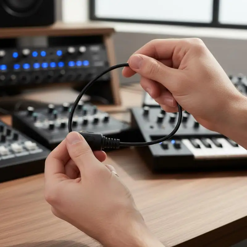 MIDI DIN 5 to 3.5mm TRS Converter Cable Enhanced Signal Clarity Anti Interference for Audio Workstation Use