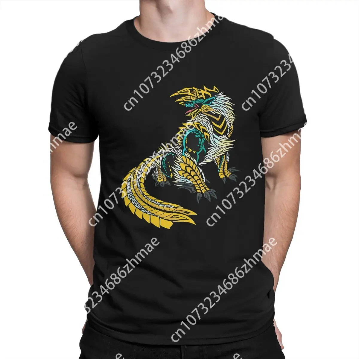 Monsters H-Hunter MHW Man TShirt Zinogre Distinctive T Shirt Original Streetwear Hipster