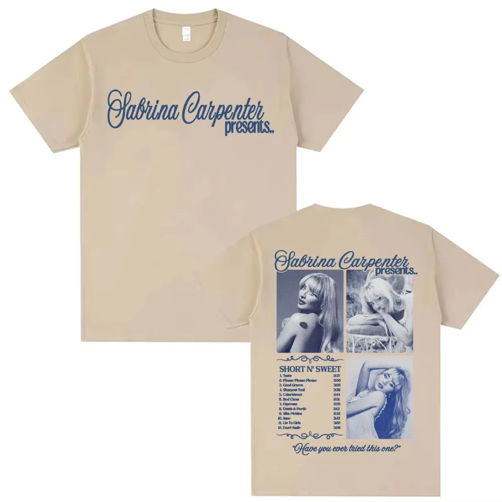 Sabrina Carpenter Short N' Sweet Tour T Shirts Men Women Harajuku Hip Hop Street T-shirt Casual  Short Sleeve T Shirt