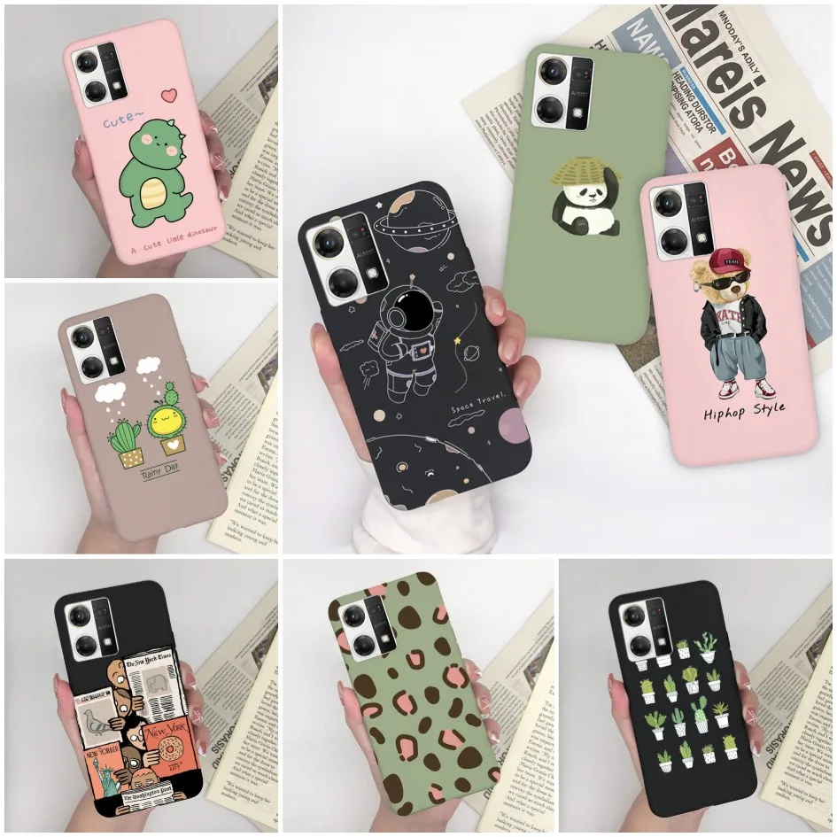 ل ممن لهم Reno7 F21 برو 4G حالة صدمات لطيف سيليكون حالات ديناصور الكرتون نمط غطاء ل ممن لهم F 21 برو رينو 7 فوندا كابا #1