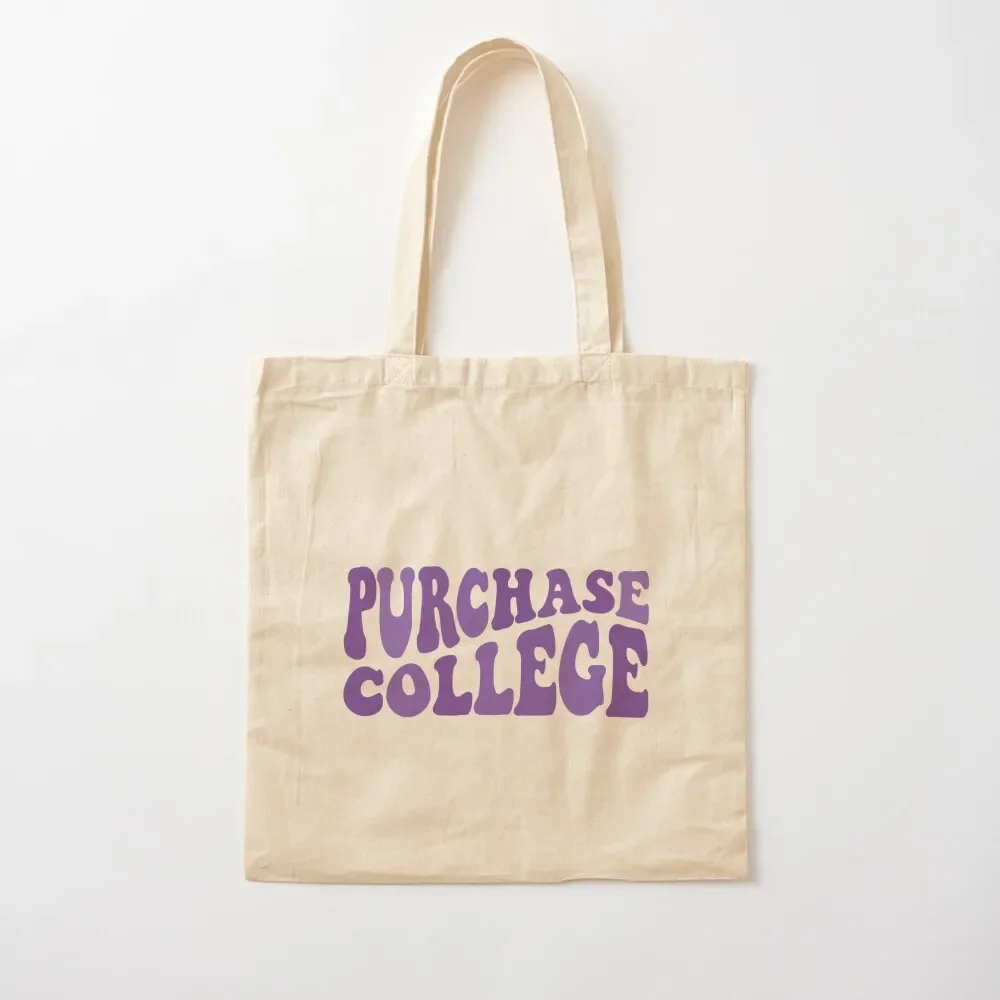 suny purchase - groovy warped font Tote Bag Women's bag custom canvas bag canvas tote Candy bags