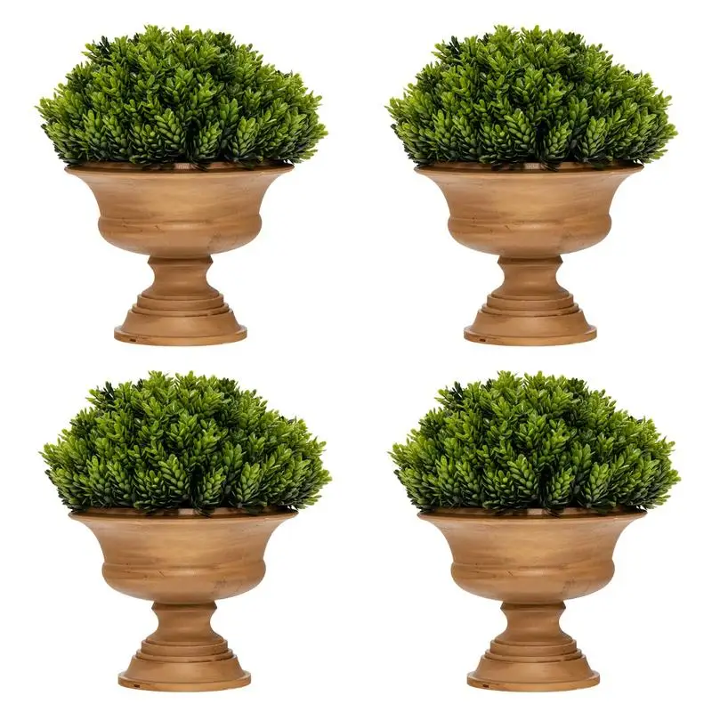 

4 Pack Artificial Boxwood Topiary Trees
