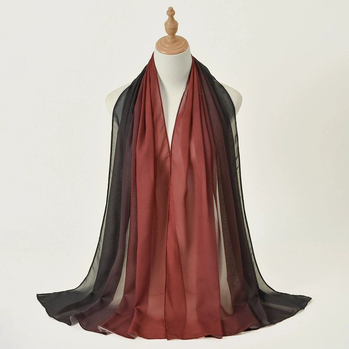 

Длинный шифоновый шарф постепенного цвета, женский декоративный шифоновый шаль, мусульманский хиджаб