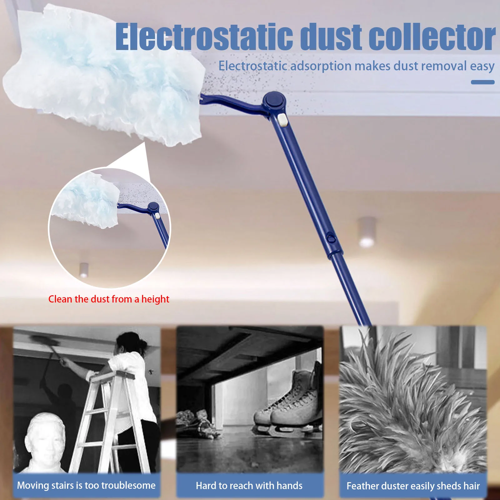 Picture 6: 40PCS Fluffy Duster Refills Extender Handle Disposable Microfiber Duster Refills Multi Surface Duster Refills Kit for Cleaning