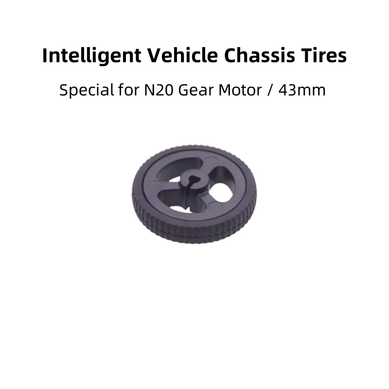 N20 Motor D - Hole Rubber Wheels, MiniQ Smart Tires, 34/43mm, For Line - Following Robots