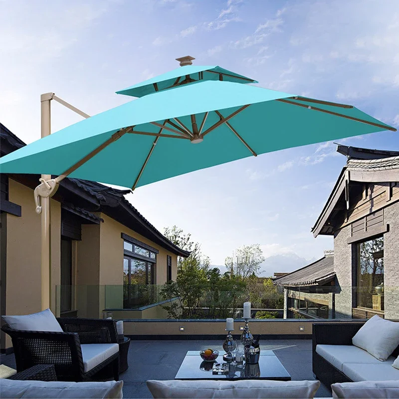 Outdoor parasol stall courtyard garden Roman umbrella outdoor LED with light solar umbrella 8 bone multi-color optional