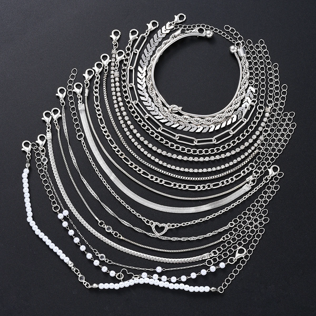 18Pcs/Set Silver Color Crystal - огляд і ціна Lobster Clasp Silver