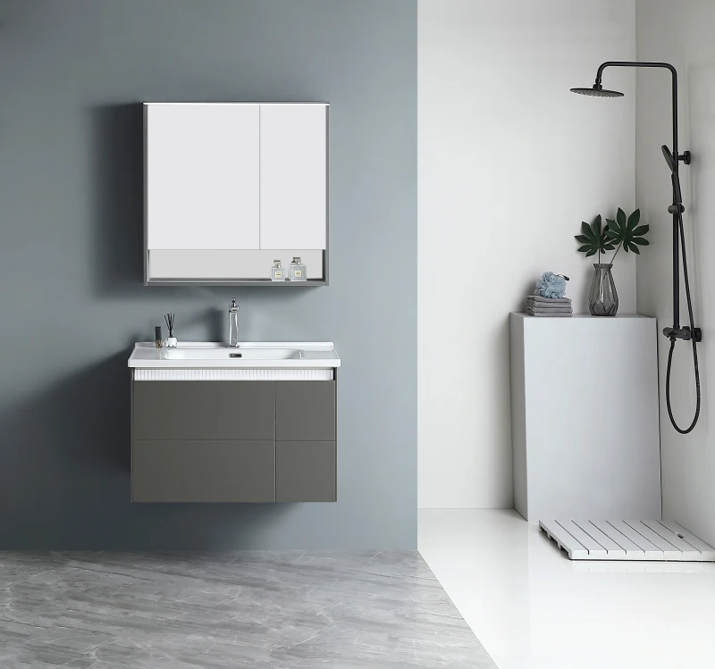 

Modern Hotel Design Bathroom Vanity With Integrated Ceramic Basin And Wood Cabinet Sanitary Ware For Bedroom Dressing & Makeup