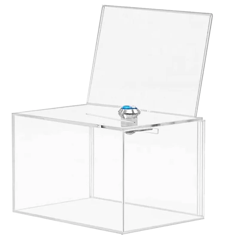 Acrylic Donation Box - Box for Voting, Charity, Polls, Surveys, Sweepstakes, Contests, Advice, Tips, Reviews